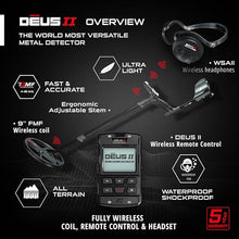 Load image into Gallery viewer, XP Deus II 9&quot; FMF Search Coil Metal Detector with MI-6 pinpointer &amp; WSAII Headphones Bundle
