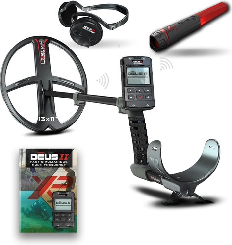 XP Deus II Metal Detector 13x11 FMF Search Coil with MI-6 pinpointer & WSAII Headphones Bundle