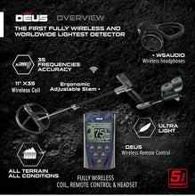 Load image into Gallery viewer, XP Deus 11&quot; X35 Search Coil Metal Detector with WSAUDIO Headphones &amp; MI-6 Pinpointer
